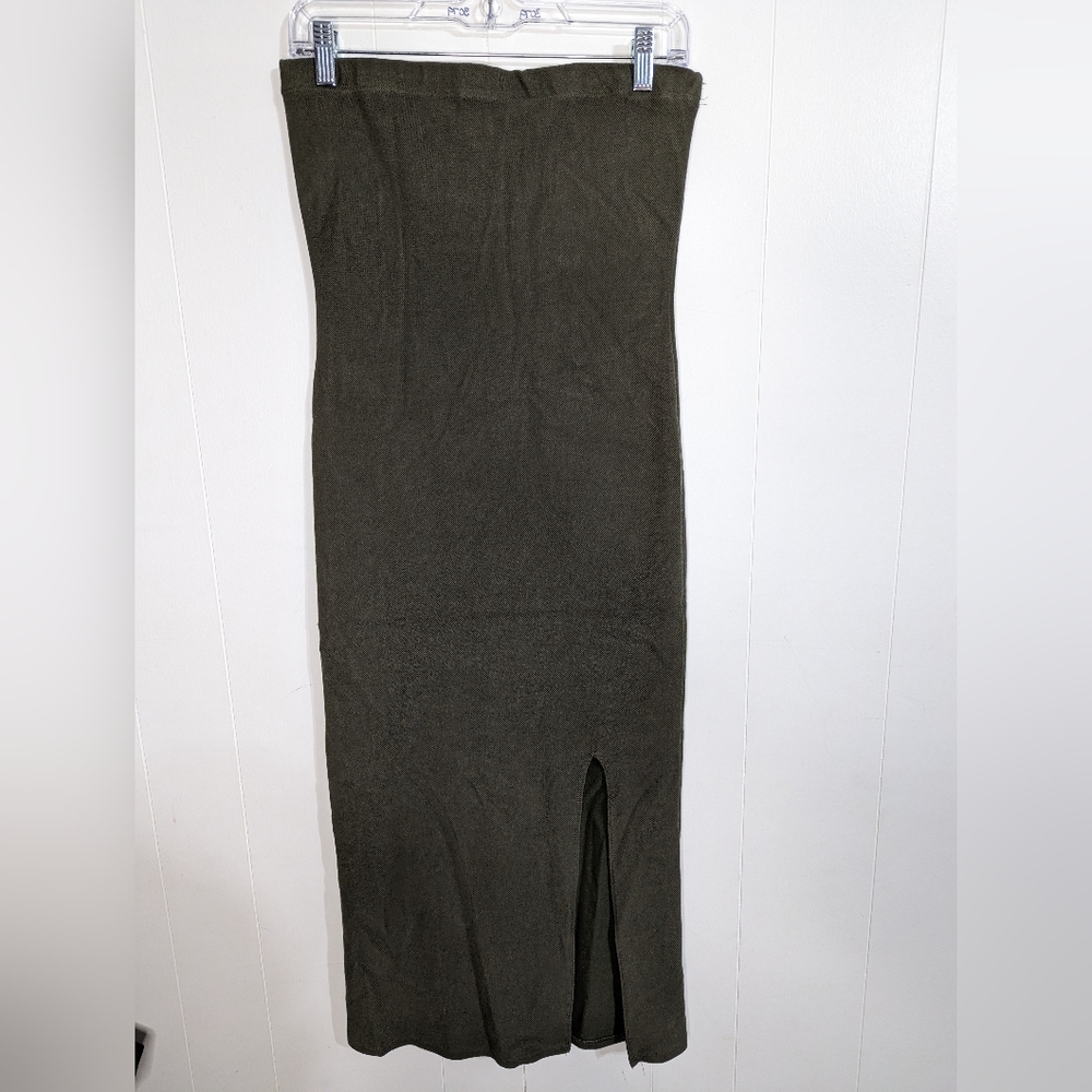 Heart & Hips olive green strapless dress - size L